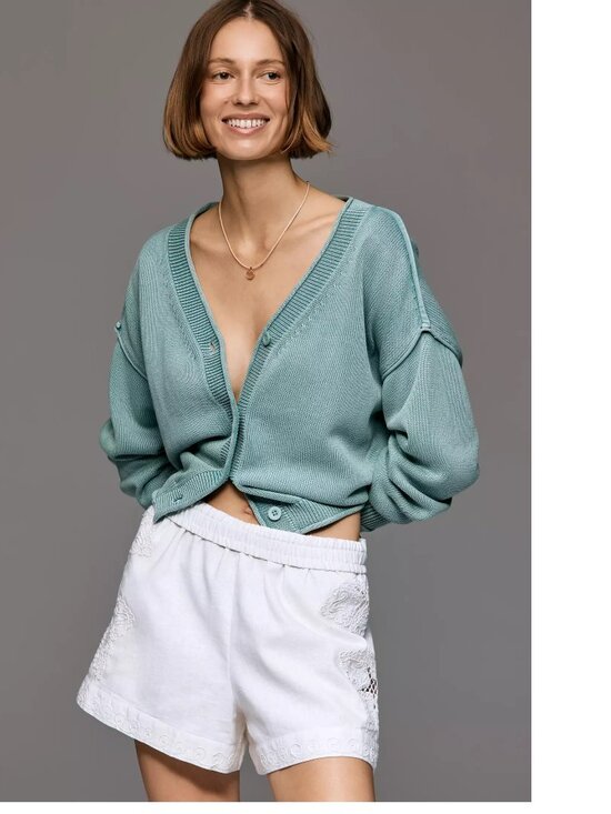 Anthropologie Pants - Anthropologie Ollari Cutwork Pull-On Shorts XL white color new with tag nwt